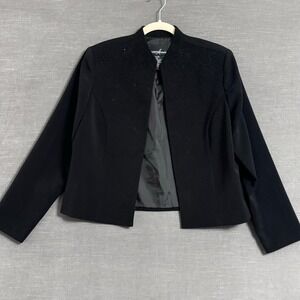Vintage Positive Attitude Jacket 14 Black Beaded Formal Evening Cocktail Blazer